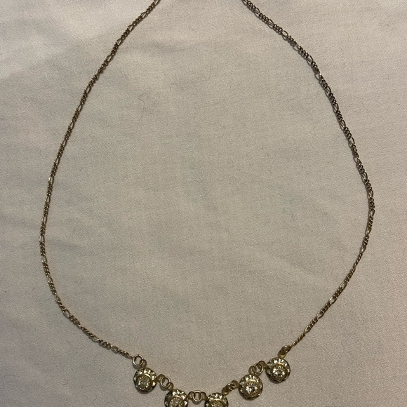 Costume silver necklace with clear stone - Picture 2 of 2